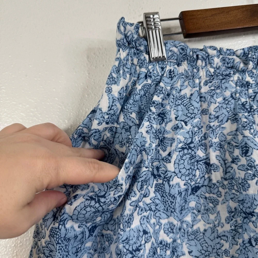 Elan Blue‎ Floral Matching Skirt Set Size Large